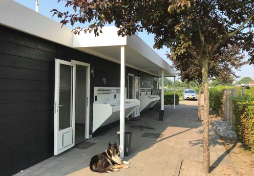 Sanitairgebouw zwart hond - Zonneweelde